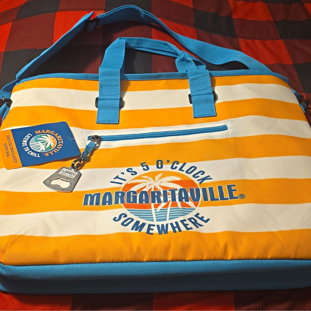 Jimmy Buffet Margaritaville Insulated Cooler Tote Bag Zipper Adjustable Strap